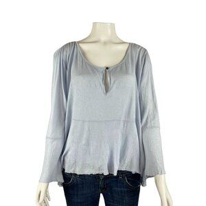 Lucky Brand Womens Shirt Large Lightweight Draped Sleeve Blouse Top